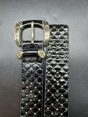 White House black market Golden Studded Black Waist Sash Belt White House Black Market Women Size Small Black Gold Studded  main image 4