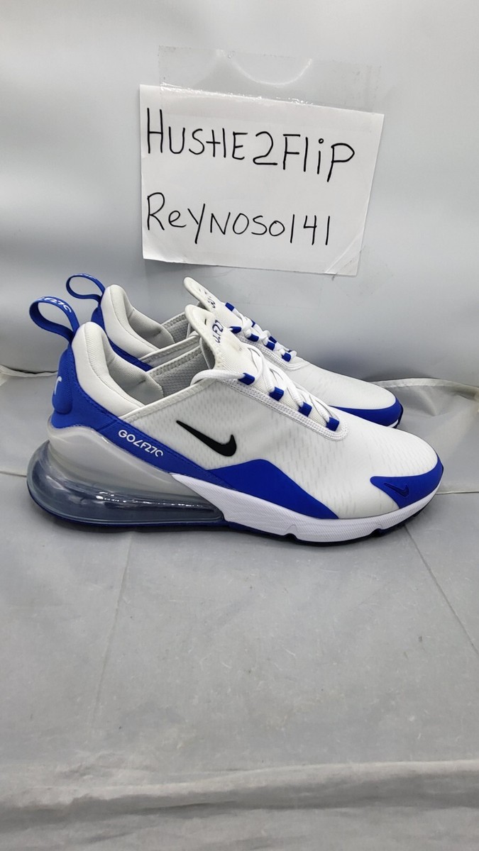 Nike Air Max 270 Golf Shoes White/Blue Mens Size 12 - CK6483 Nike Air Max 270 Golf Shoes White/Blue Mens Size 12 - CK6483