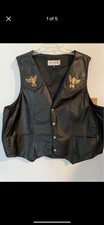Vintage Women’s Steer Leather Vest Xxl Pre-worn / Light Weight