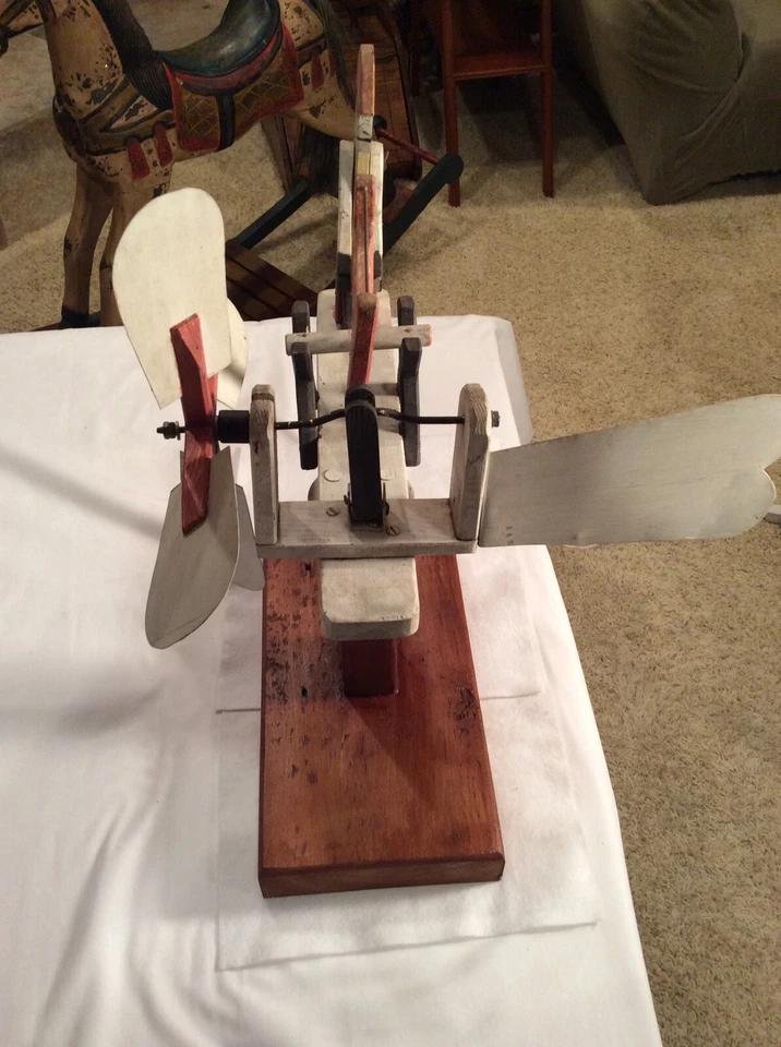 Arte popular vintage remolino madera/metal hombre aserrado madera-funciona-base de madera recuperada Foto 4 de 4