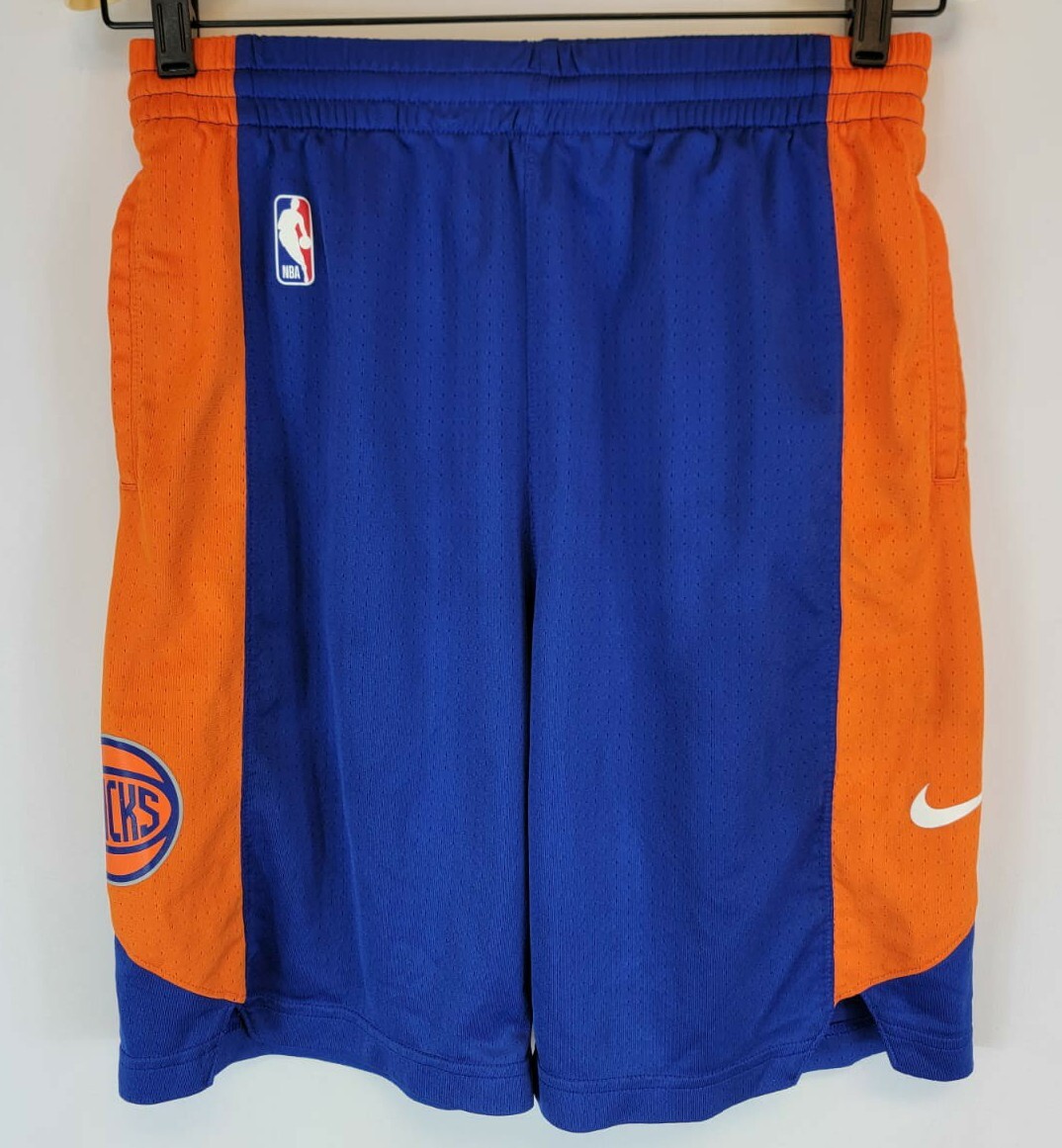 Nike Dri Fit NBA New York KNICKS Shorts Men's Sz L Blue/Orange