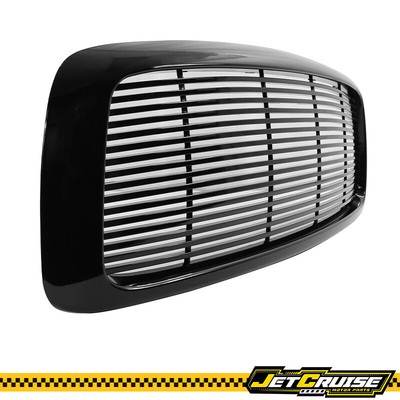 Gloss Black Horizontal Billet Grille For 1994-2002 Dodge Ram - Direct Front Replacement