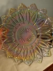 Vintage Federal Carnival Glass Flower Shaped Platter, Iridescent, Beautiful