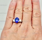 4.80 ct 14k Solid White Gold Ladies Natural Tanzanite Diamond Ring  3 stone — photo 2