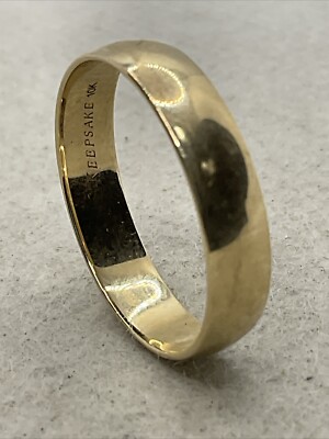 KEEPSAKE Solid 10K Yellow Gold 4mm wide Wedding Band Ring