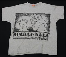 Rare Vintage DISNEY The Lion King Simba  Nala 1994 T Shirt 90s Film Promo Gray