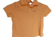 Vineyard Vines Kids Boys Orange Short Sleeve Cotton Pocket Polo Size 7