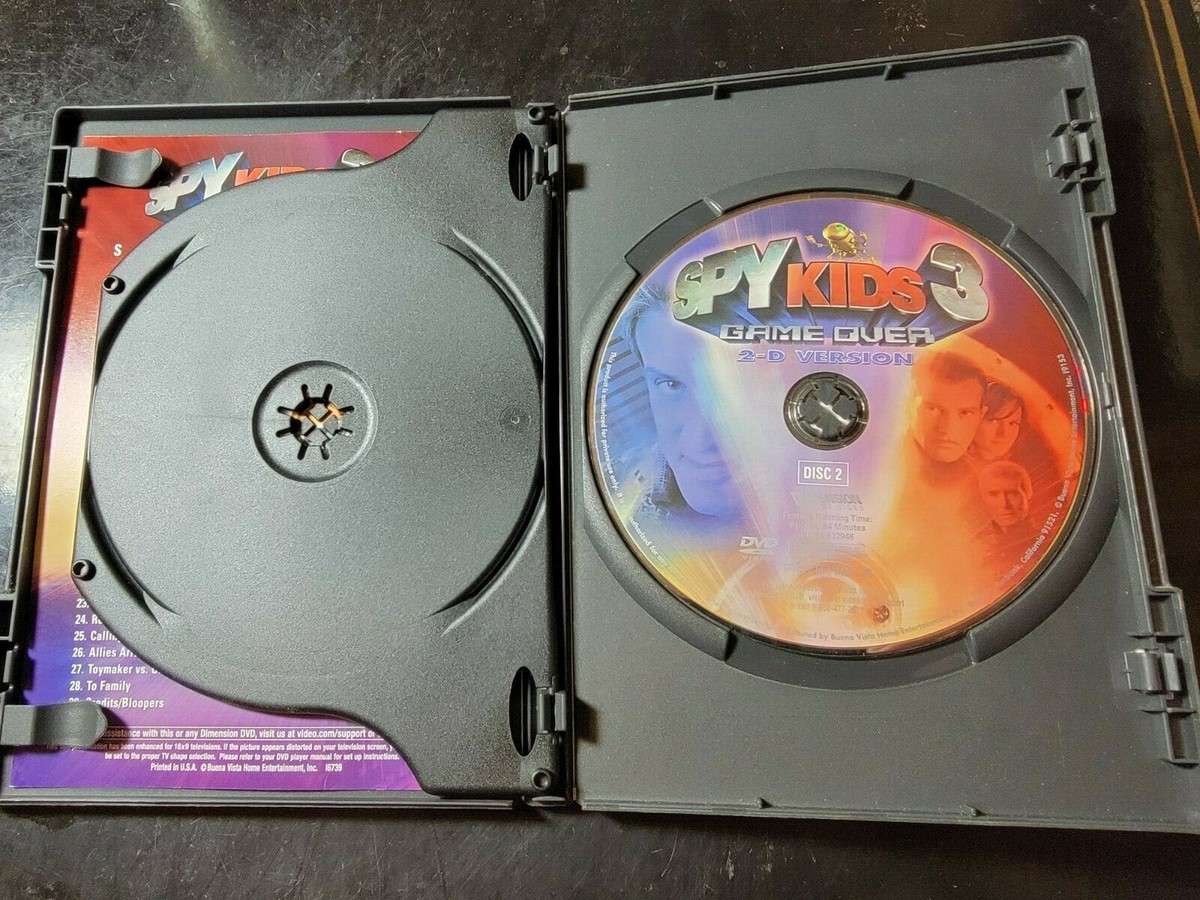 Spy Kids 3: Game Over (DVD, 2004, Includes both 2-D and 3-D