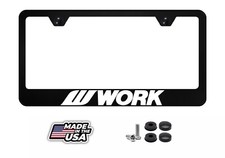 W Work Wheels Metal License Plate Frame Reflective White Street Racing New