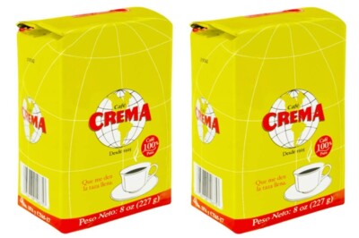 Café Crema Ground Coffee From Puerto Rico 8 oz (2 PACK)