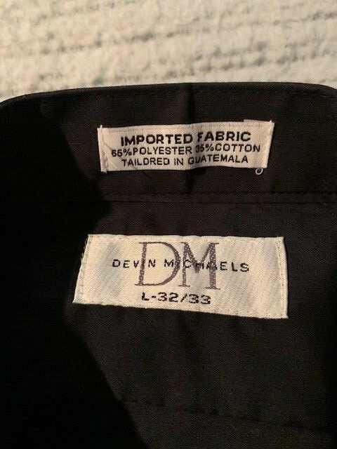 DEVIN MICHAELS BLACK PLEATED FORMAL WEAR SHIRT, L 32/33, EXC! - Image 3 of 3