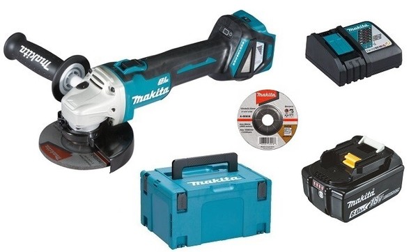 Makita DGA511Z Akku-Winkelschleifer 18V 125Mm + 1X Akku 6Ah + Makpac 3 + Lader-image