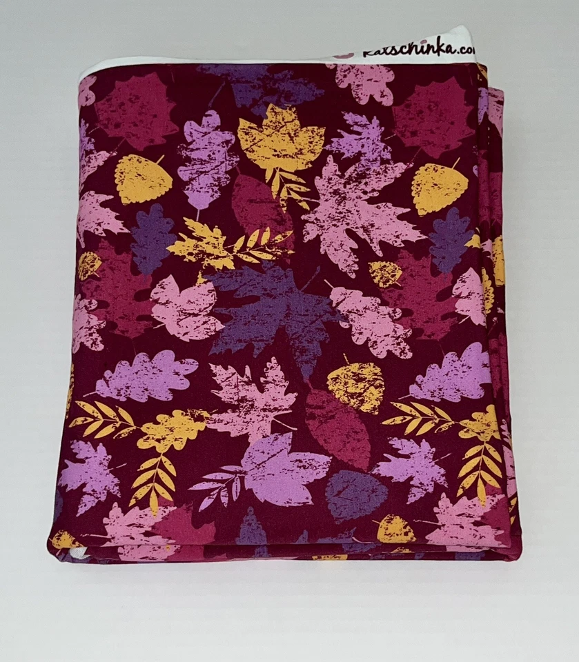 NEW Katschinka Pink Multi Leaf Organic Cotton Jersey Knit Remnant Fabric 55x70” - Image 4 of 4