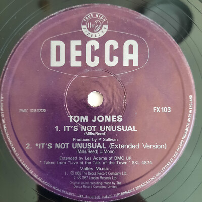 Tom Jones - It's Not Unusual / Delilah / 12'' Vinyl Maxi