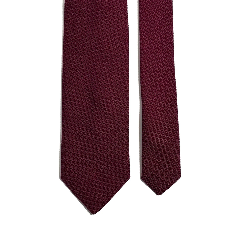 Gravata de seda borgonha granadina (Garza Fina) feita à mão na Itália - Imagem 3 de 4