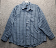 Van Heusen Dress Shirt Men XXL Multi Plaid Midweight Pocket Collar Button Up EUC