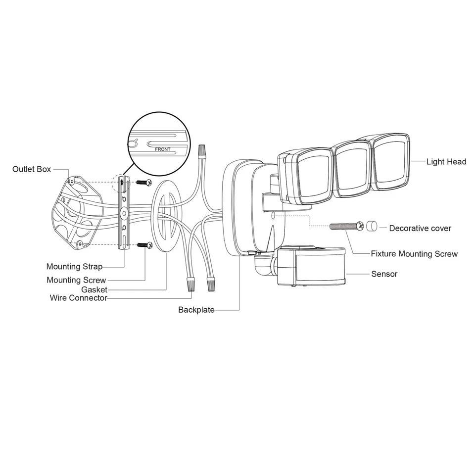 Vaxcel Lighting T0702 Outdoor Security 3 Light 13"W Adjustable - Bronze - Image 3 of 4