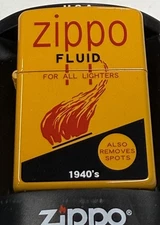 ZIPPO 2003 ZIPPO FLUID 1940'S  FUEL CAN DESIGN LIGHTER UNFIRED IN BOX d538
