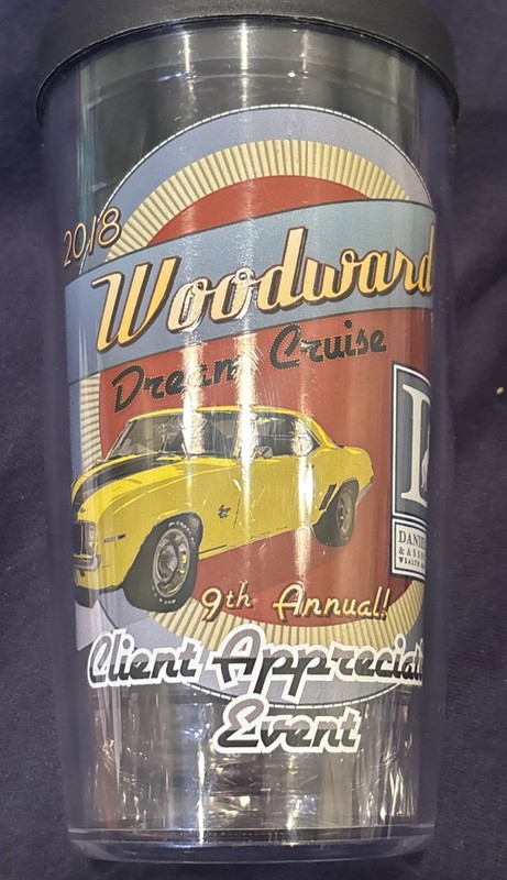 Vintage 2018 Woodward dream cruise travel cup Camaro