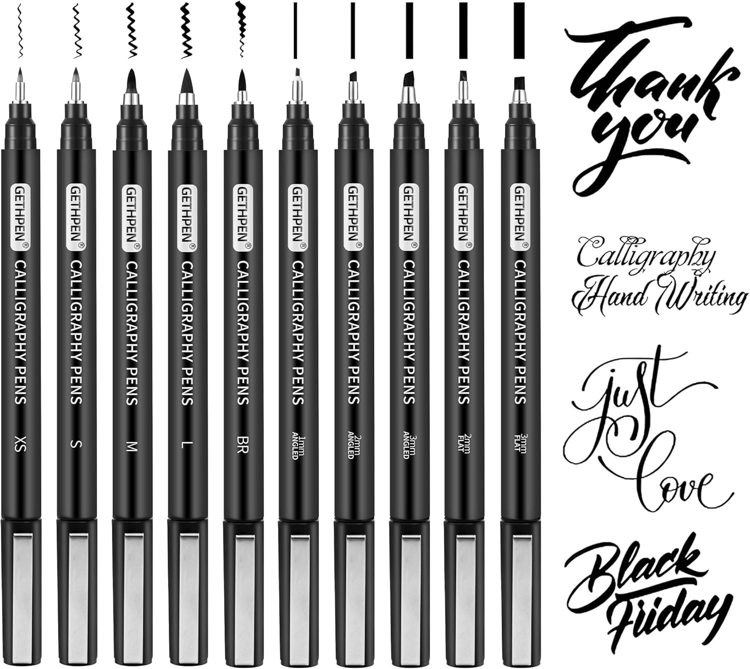 Calligraphy Pen, 10 Size Calligraphy Pens for Writing,Callig