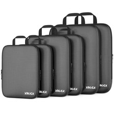 6-Piece Travel Compression Packing Cubes Set Luggage Organizer Bags for Carry-On