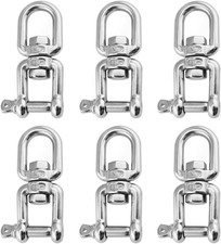 6 Pezzi M4 Grillo Girevole in Acciaio Inox 304 Gancio Girevole a Doppia Estremit