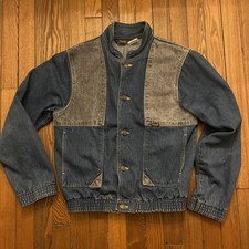 Vintage 70s Wrangler Denim Jean Bomber Jacket Size Med Made In USA Rare!