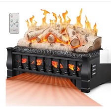 Electric Fireplace Set w/ Remote Realistic Fl...