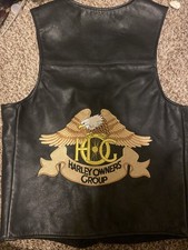 HARLEY DAVIDSON LEATHER VEST HERLRY DAVIDSON GROUP USA MADE small MINT CONDITION
