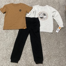 New Timberland Boys 3 Piece Long Sleeve Short Sleeve Pants Size 6