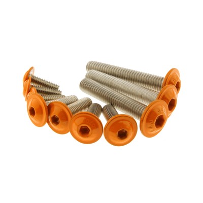 Linsenkopf Flansch | Edelstahl A2 | orange | M4 M5 M6 M8 ISO 7380-2 Schrauben