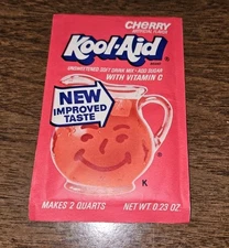 1x 1980's Cherry Kool Aid Packet - Vintage Kraft General Foods - Sealed NEW
