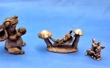 3 pewter mice hudson chedder & co. ampersand & unmarked