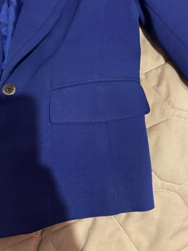 Kasper Blazer Jacket Women’s 6 Blue Blazer Long Sleeves Two Buttons Two Pockets - Image 4 of 4