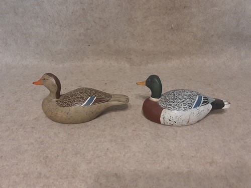 Pair Carved Miniature Mallard Duck Decoys signed Dot Quillen Chincoteague VA - Picture 8 of 17