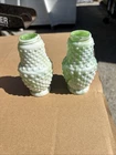 Vintage Mosser/Fenton Jadeite Hobnail Milk Glass Salt And Pepper Shakers No lids