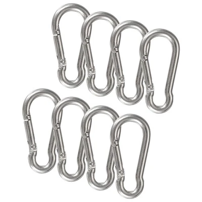 Für Flaggenstangen 8Pcs M4 Feder-Schnapphaken silber Ersatzclips - Bild 1 von 4