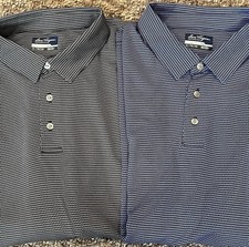 Two Ben Hogan Performance Short Sleeve Polo Men  s XL NWT Blue  Black UPF 50