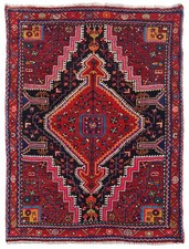 Amazing Hand Knotted Vintage Tribal Hamidoun Wool Area Rug 4.10 x 3.4 Ft