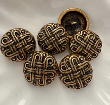 6PC Antiqued Bronze Knot Metal Buttons Shank Crafts Sewing Buttons 25mm 1"