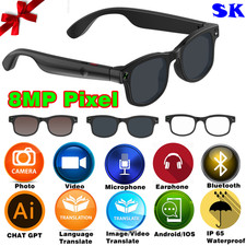 Men Smart Bluetooth Glasses Safety Sunglasses Rectangular Audio UV Protection US