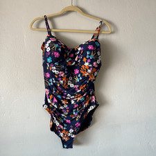 Anne Cole, this one-piece swimsuit vibrant floral pattern supportive, shirred si