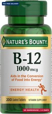 Nature's Bounty Vitamin B12 1000 mcg Supplements, Supports Energy Metabolism, 20