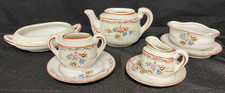 7 Piece Bone China Child Tea Set Rose Transfer MCM Made In Japan