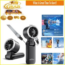 Black Portable Handheld Turbo Fan 12m/s 15000RPM 4000mAh Rechargeable