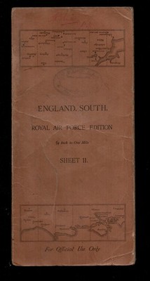 ORDNANCE SURVEY RAF KARTE SÜDENGLAND DATIERT 1937