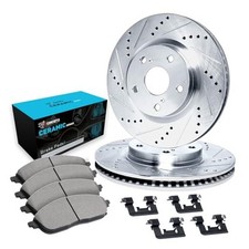 Front Brake Kit For 2013-2016 Nissan Sentra FE S Drilled Slotted Ceramic