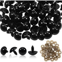 Puppenaugen Sicherheitsaugen Bastelaugen Schwarz Kunststoff 20Mm 50 StüCk