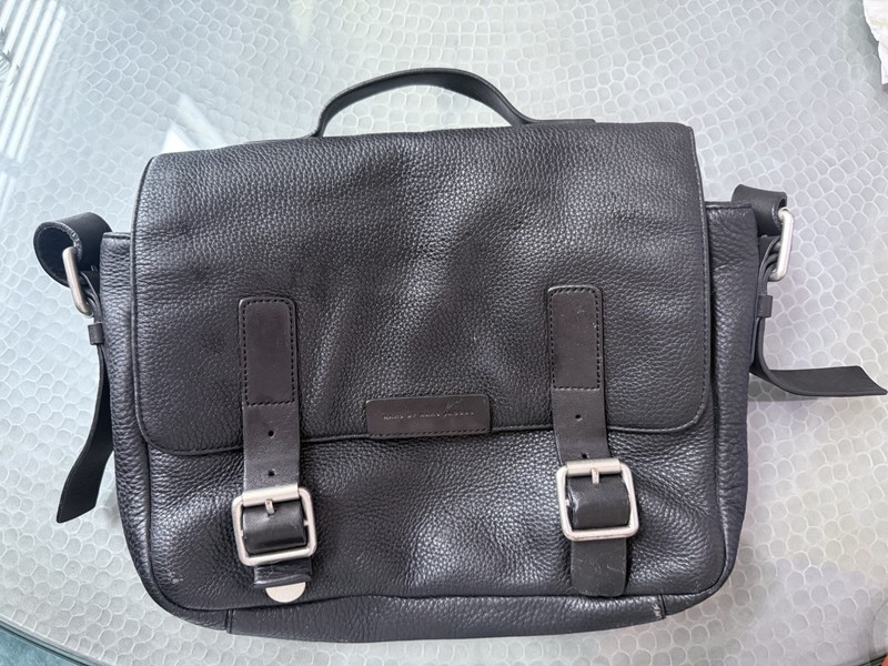 Marc by Marc Jacobs Black Laptop Leather Bag 13” L 10” H 3” Width On Sides