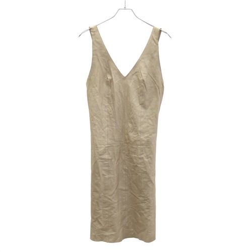 Fendi Vintage Leather Dress Beige 40 Used MESC-0